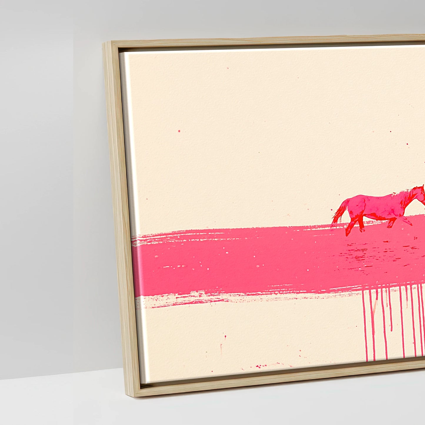 Vivid Magenta Horizon - artwork detail in a natural float frame