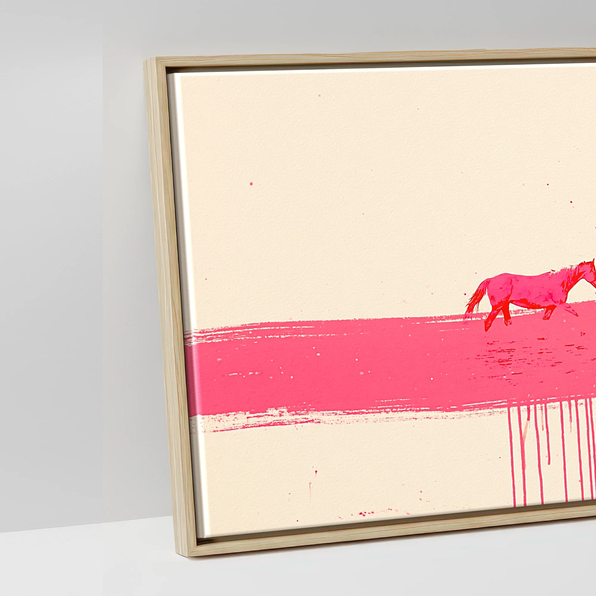 Vivid Magenta Horizon - artwork detail in a natural float frame