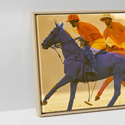 The Cobalt Charge - artwork detail in a natural float frame