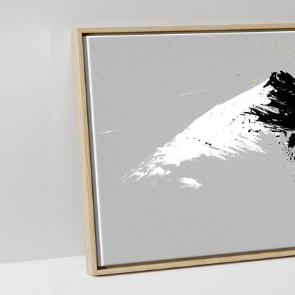 Bold Alpine Silhouette - artwork detail in a natural float frame