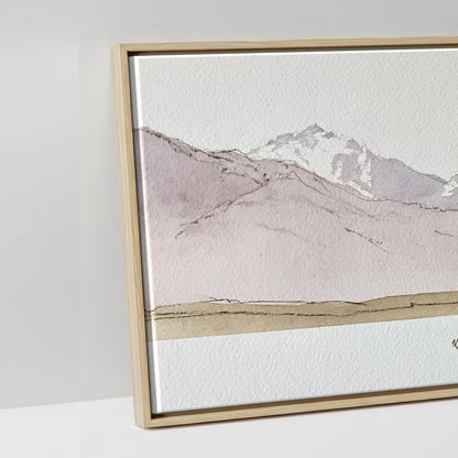 Quiet of the Range - artwork detail in a natural float frame