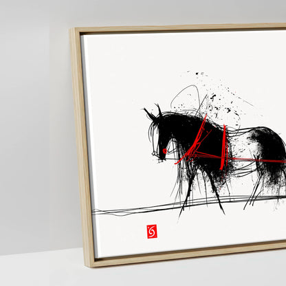 Crimson Ink Drive - artwork detail in a natural float frame
