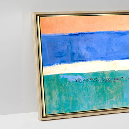 Across the Painted Tide - artwork detail in a natural float frame