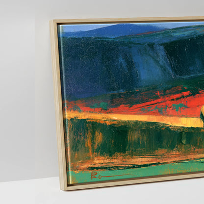The Crimson Ridge - artwork detail in a natural float frame