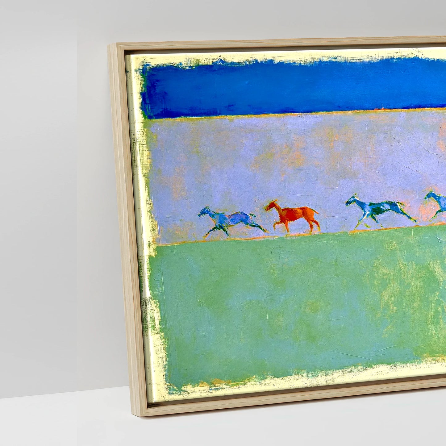 Rhythm in Colour - artwork detail in a natural float frame