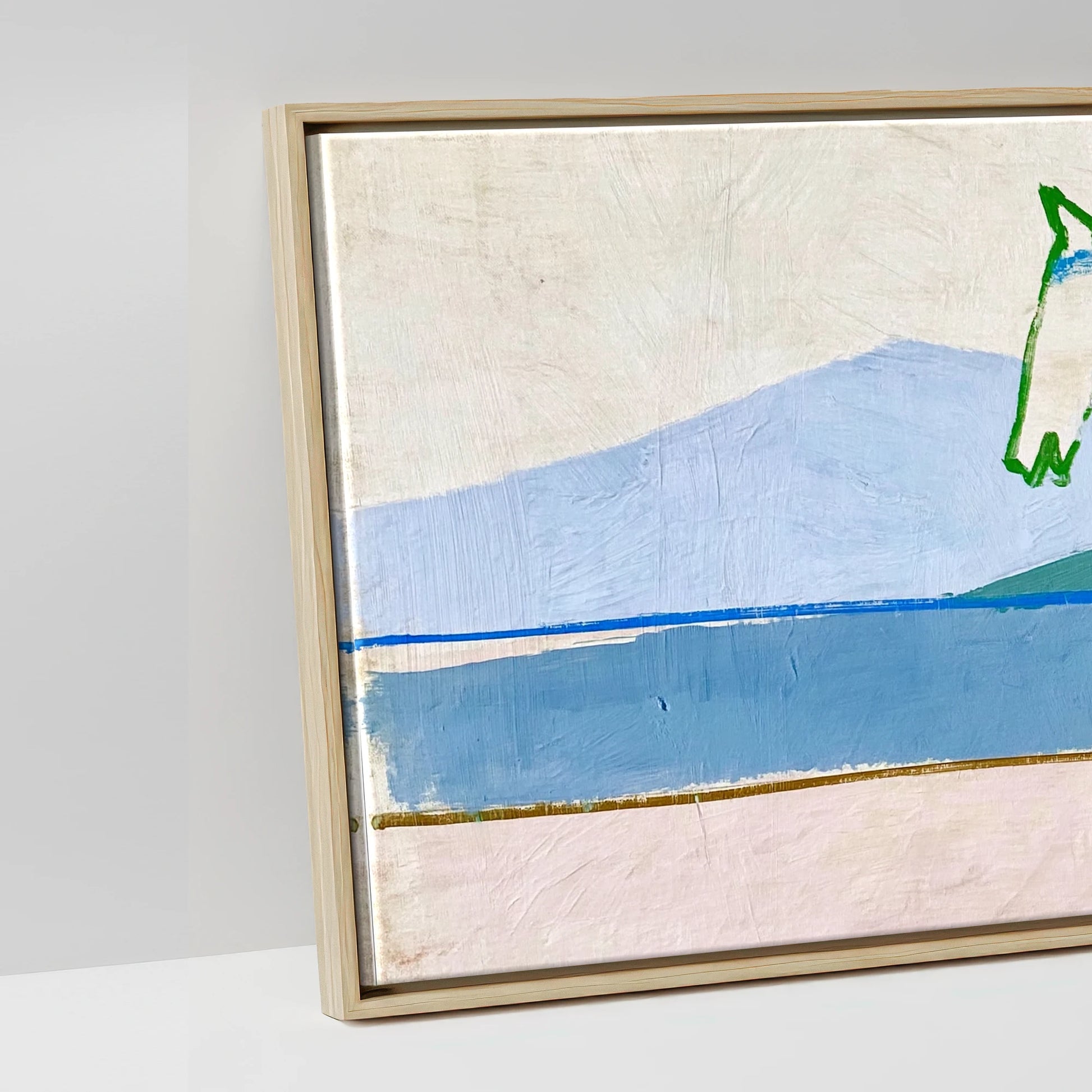 Architectural Equine Horizon - artwork detail in a natural float frame