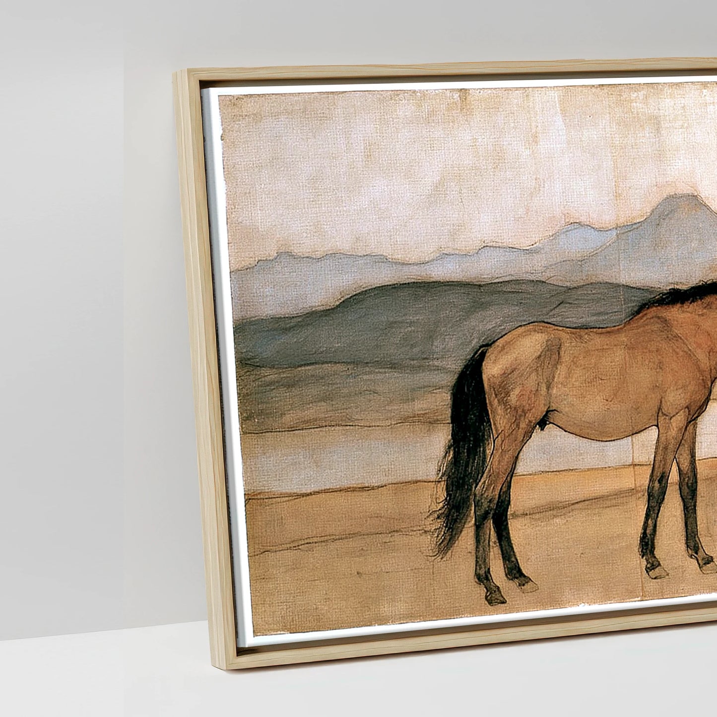 Whispers of the Herd - artwork detail in a natural float frame