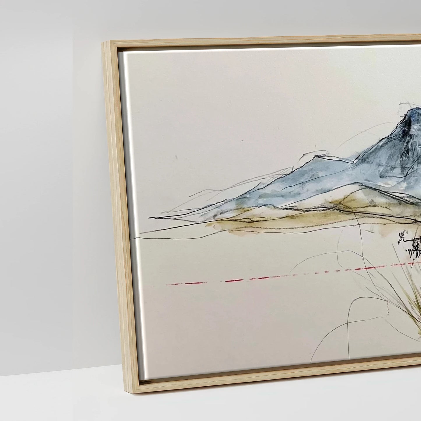 Wild Horizon Sketch - artwork detail in a natural float frame