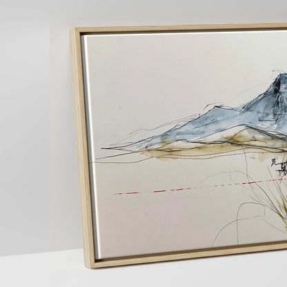 Wild Horizon Sketch - artwork detail in a natural float frame