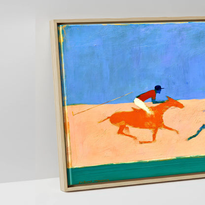 Colours of the Chukka - artwork detail in a natural float frame