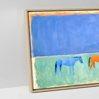 Painted Beach Lineup - artwork detail in a natural float frame
