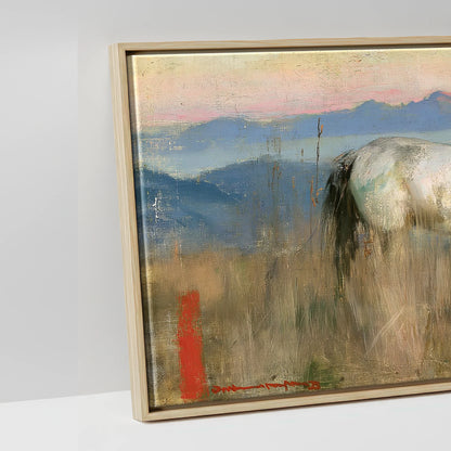 High Country Dawn - artwork detail in a natural float frame