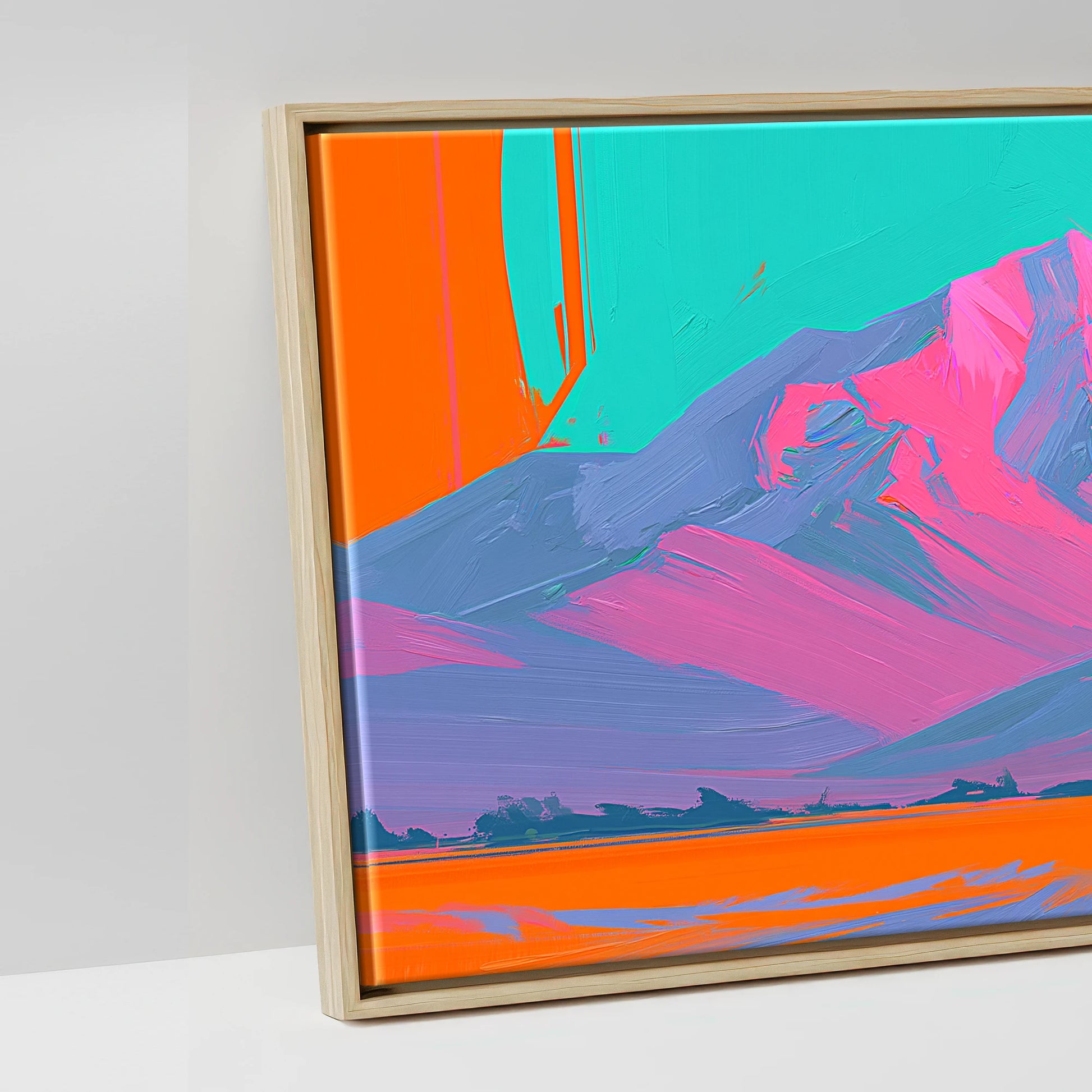 Electric Equine Horizon - artwork detail in a natural float frame