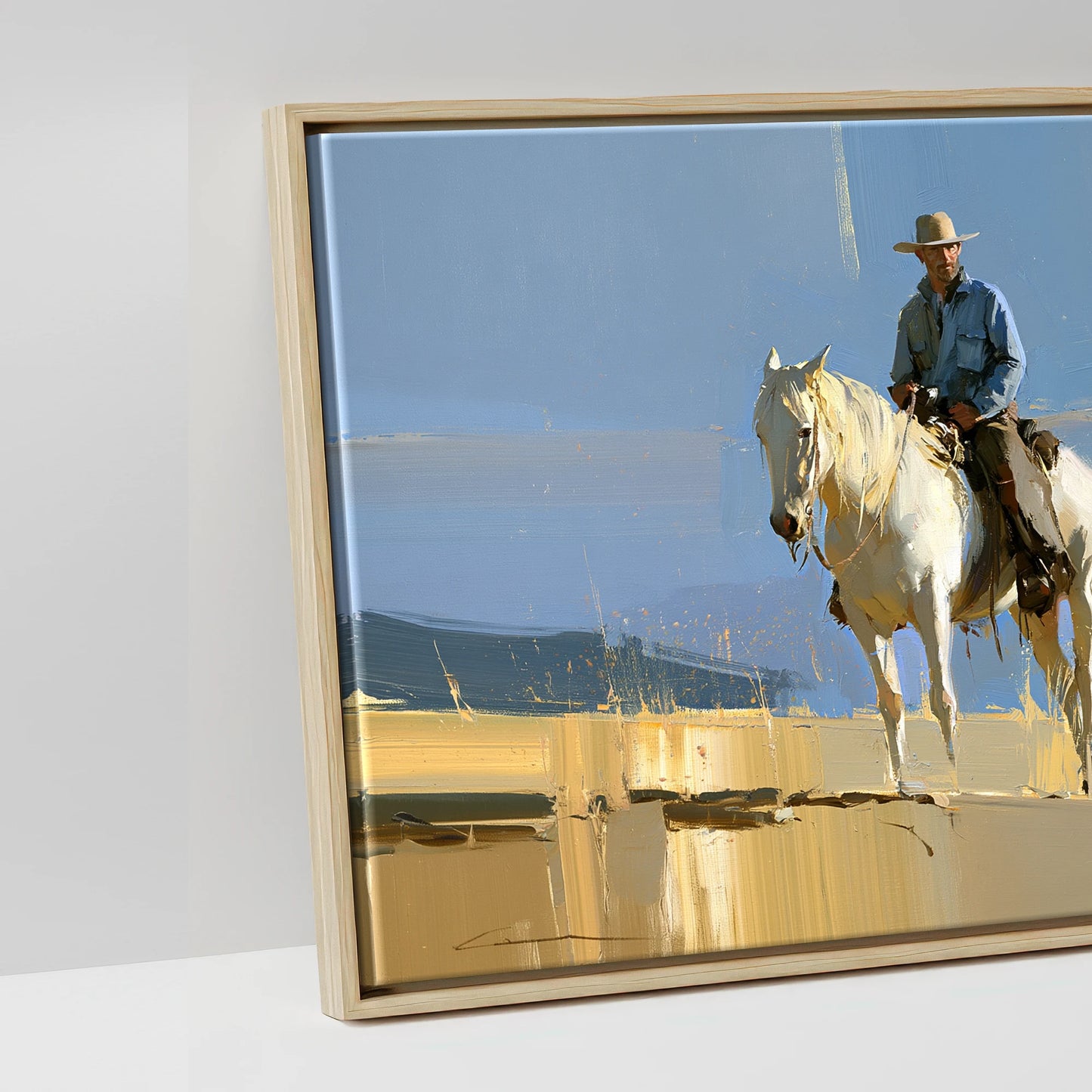 High Country Range - artwork detail in a natural float frame