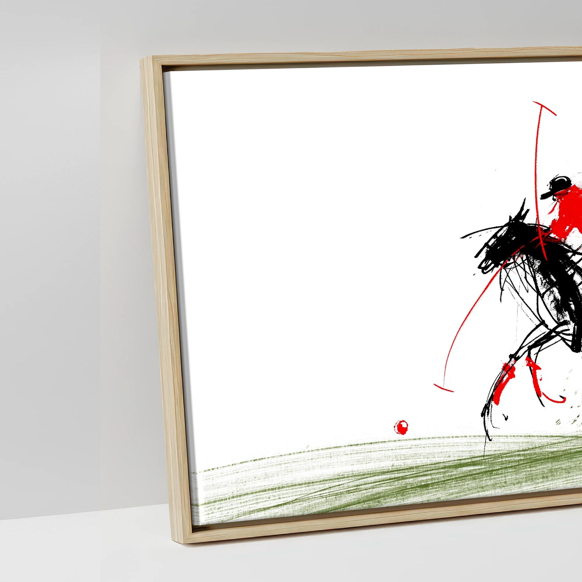 The Scarlet Charge - artwork detail in a natural float frame