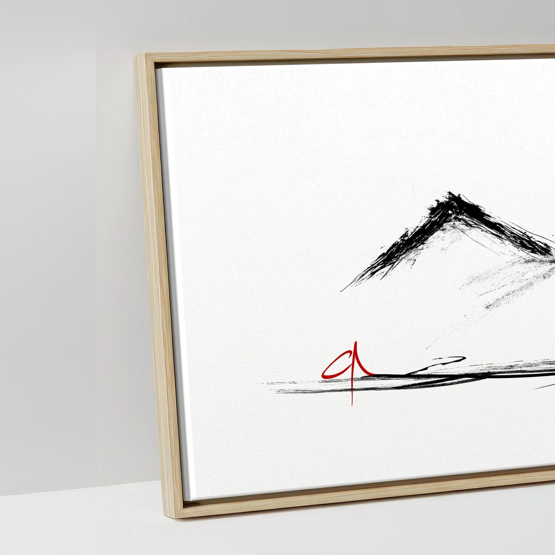 Silent Peaks Grazing - artwork detail in a natural float frame