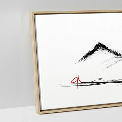 Silent Peaks Grazing - artwork detail in a natural float frame