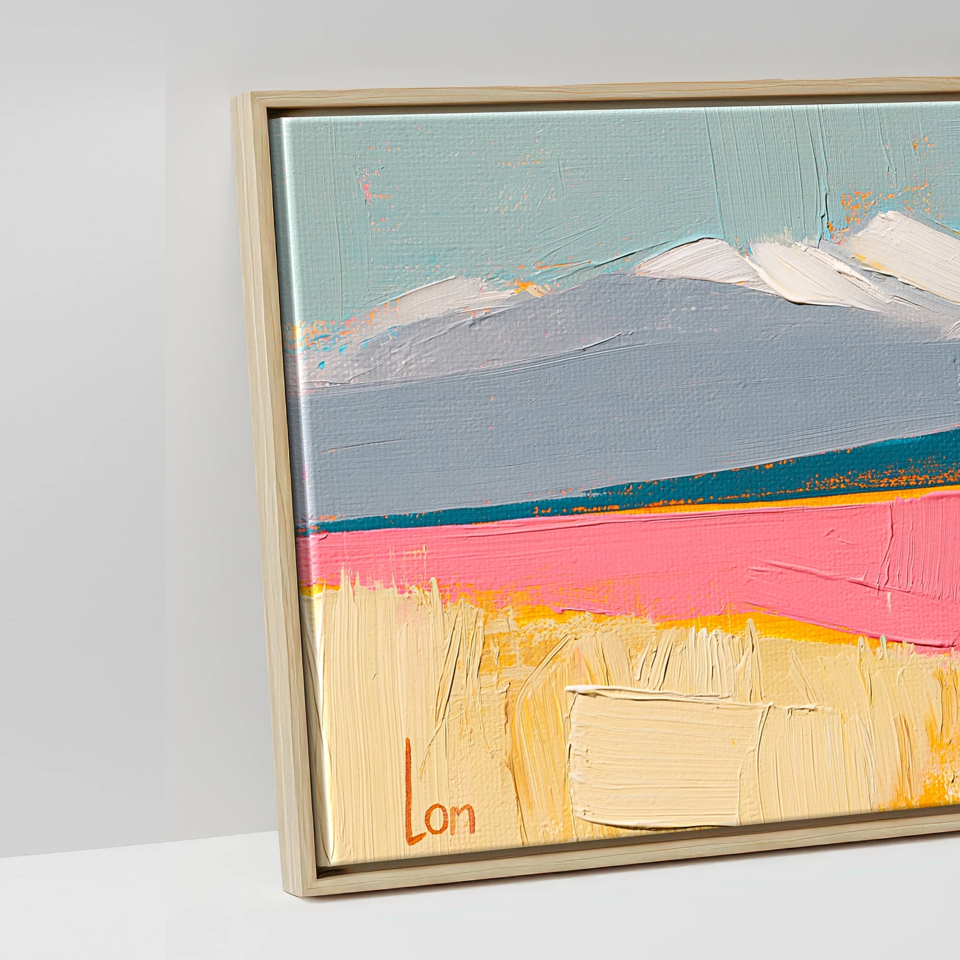 Vivid Equine Horizon - artwork detail in a natural float frame