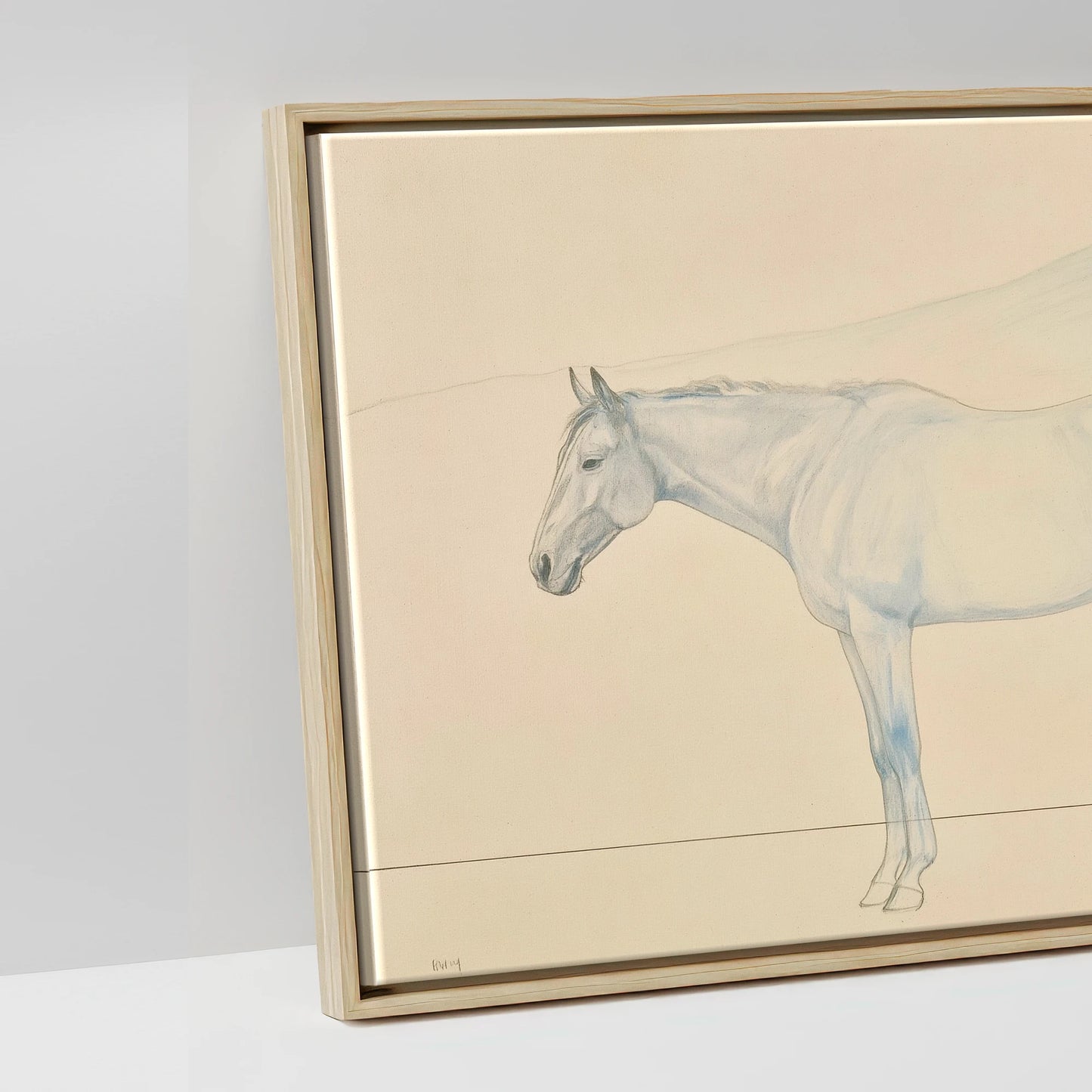 The Flowing Horizon - artwork detail in a natural float frame