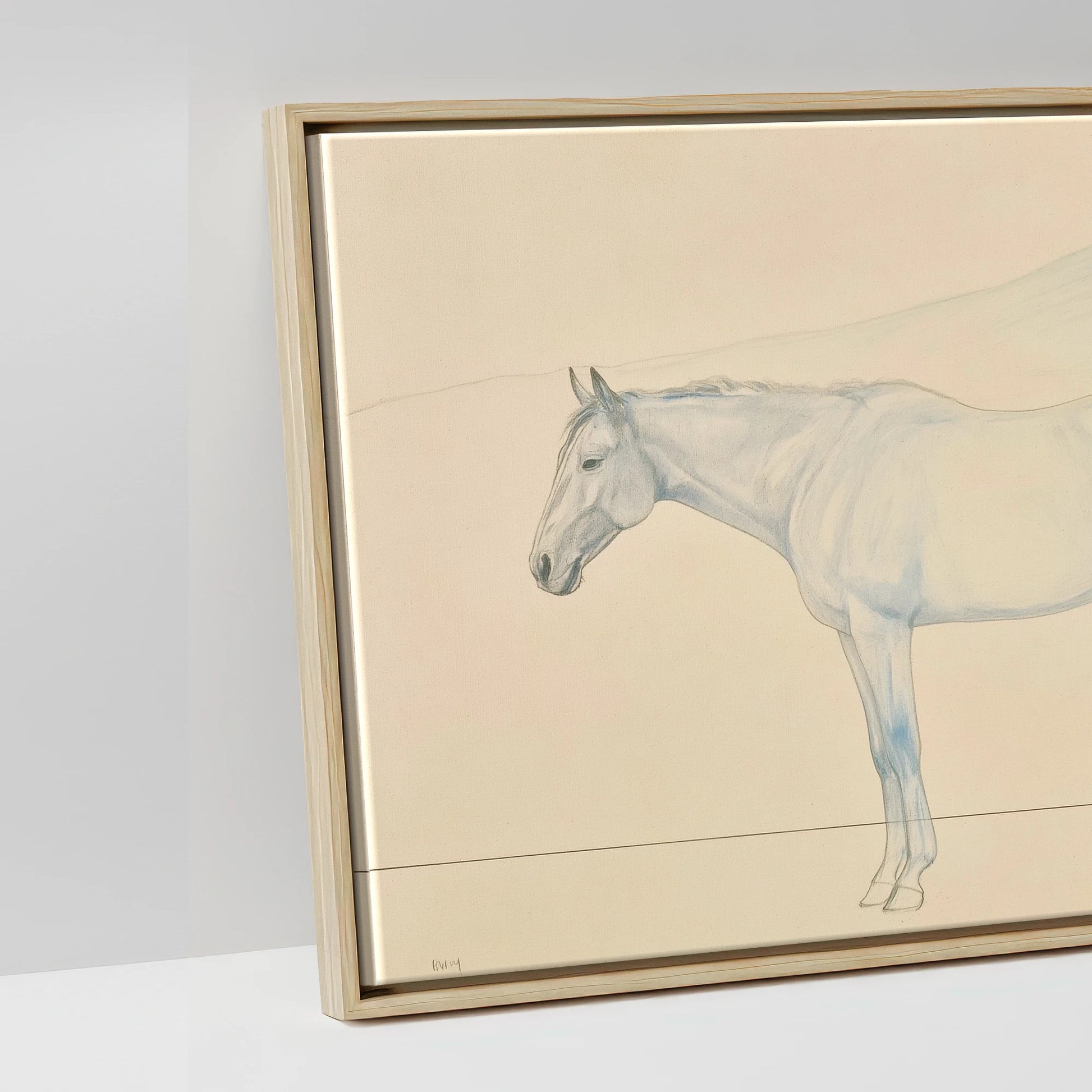 The Flowing Horizon - artwork detail in a natural float frame