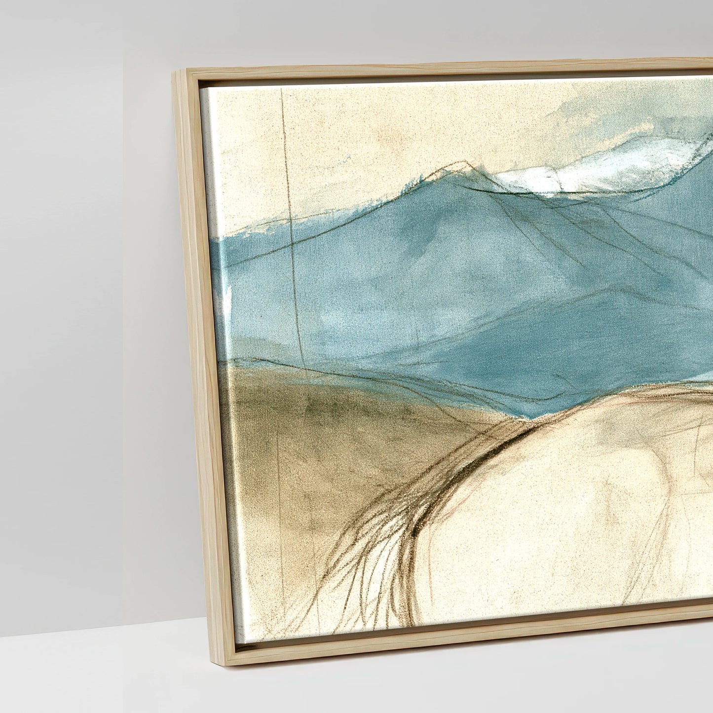 Azure Ridge - artwork detail in a natural float frame