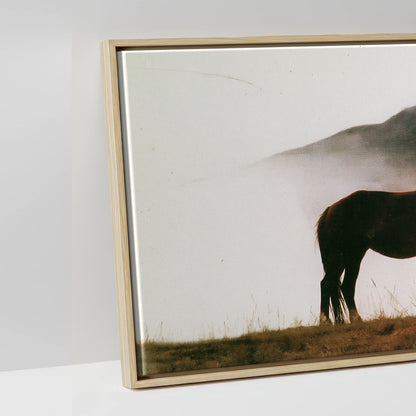 Ethereal Amber Mist - artwork detail in a natural float frame