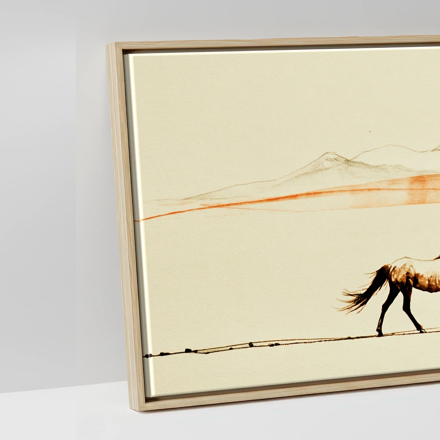 The Amber Horizon - artwork detail in a natural float frame