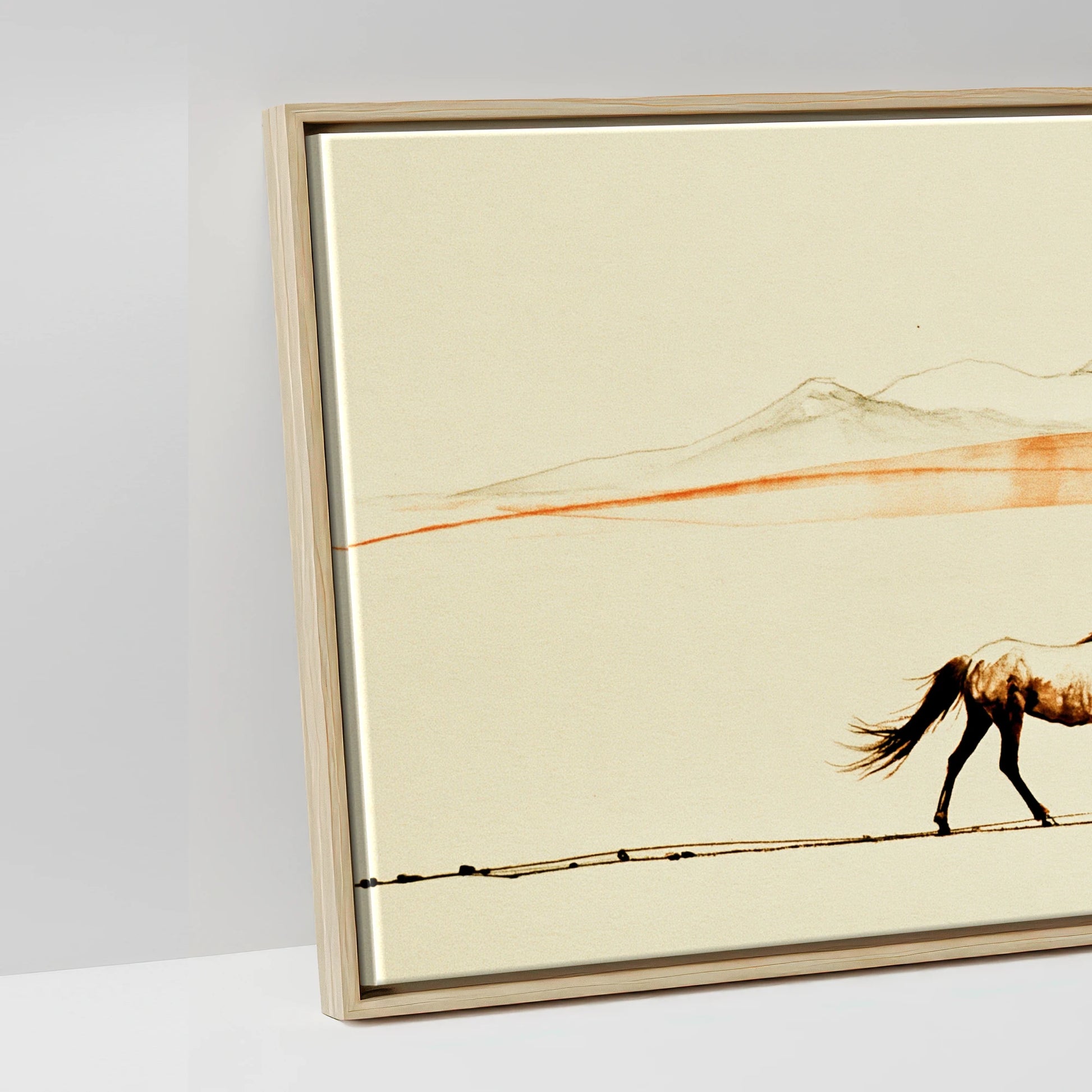 The Amber Horizon - artwork detail in a natural float frame