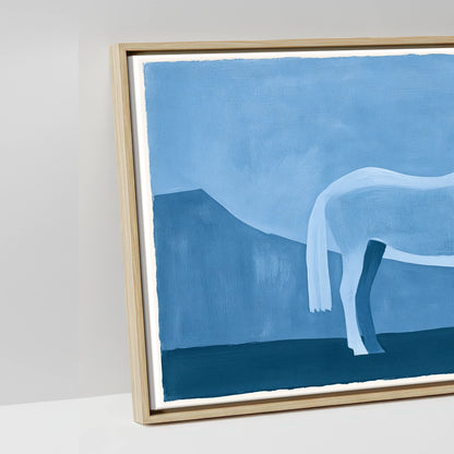 Azure Mountain Stillness - artwork detail in a natural float frame