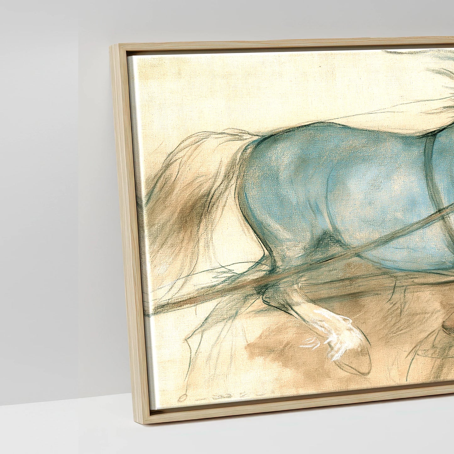 The Blue Draught Team - artwork detail in a natural float frame