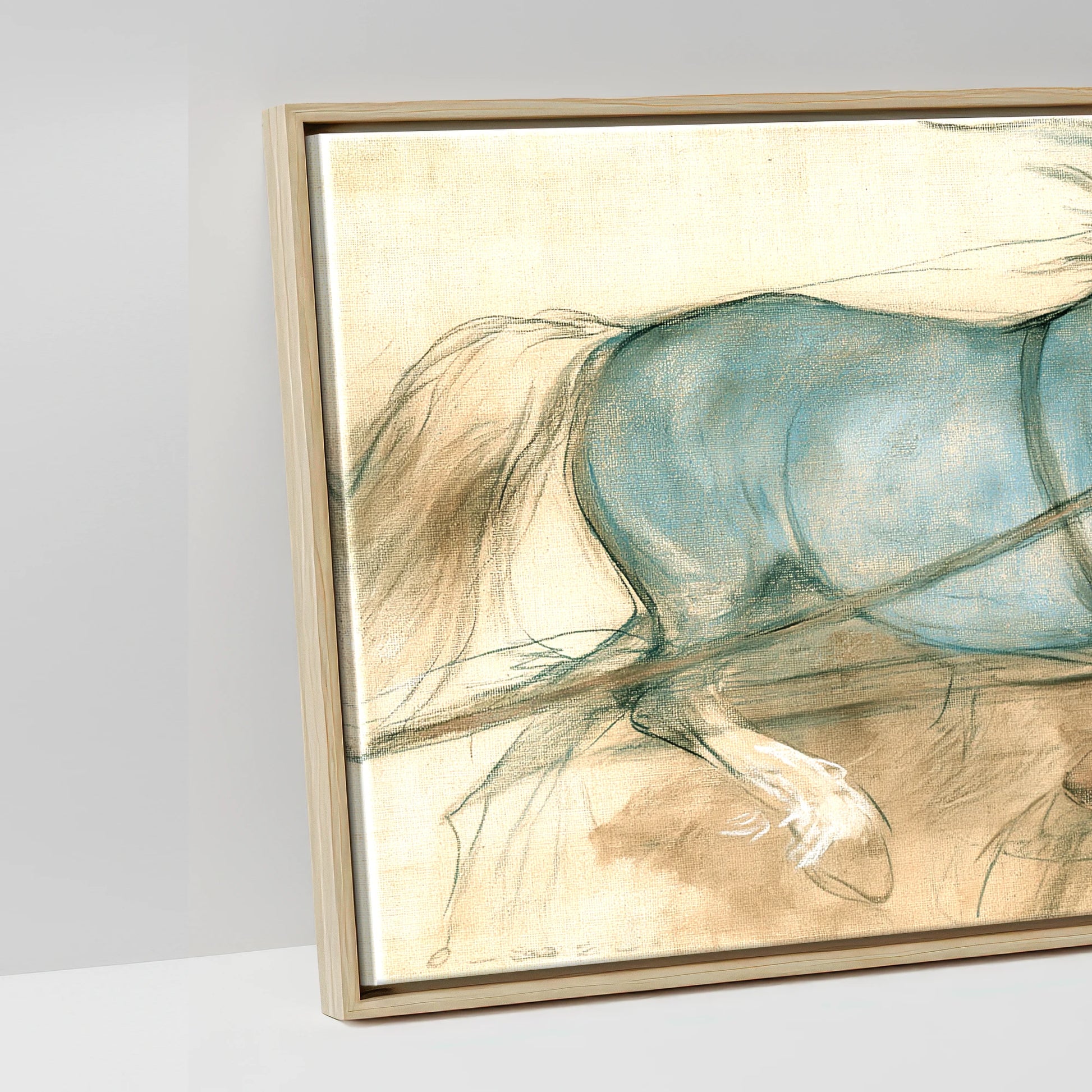 The Blue Draught Team - artwork detail in a natural float frame