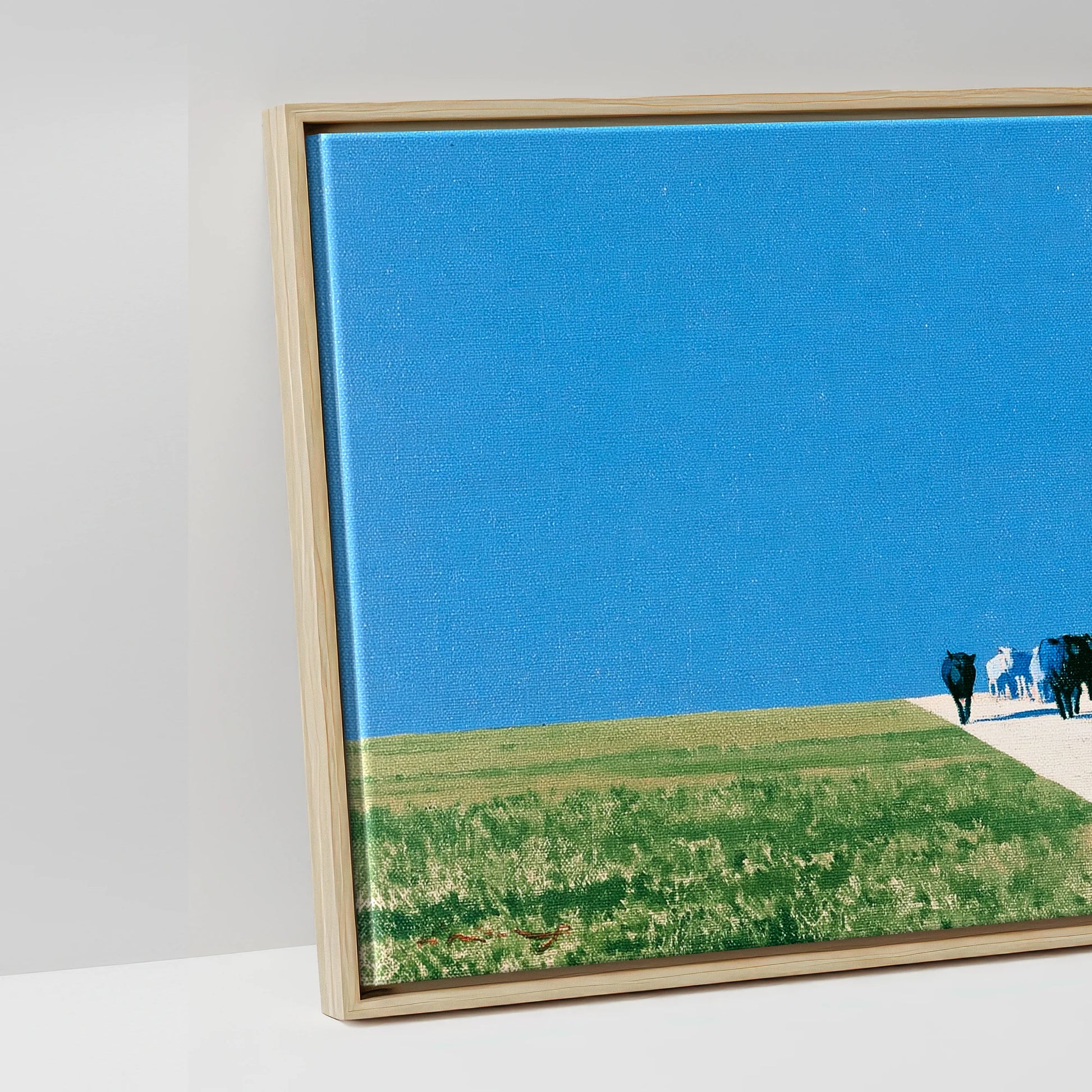 The Long Trail - artwork detail in a natural float frame