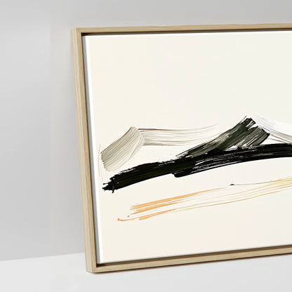 Ink and Amber Horizon - artwork detail in a natural float frame
