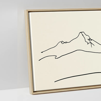Minimalist Equine Horizon - artwork detail in a natural float frame