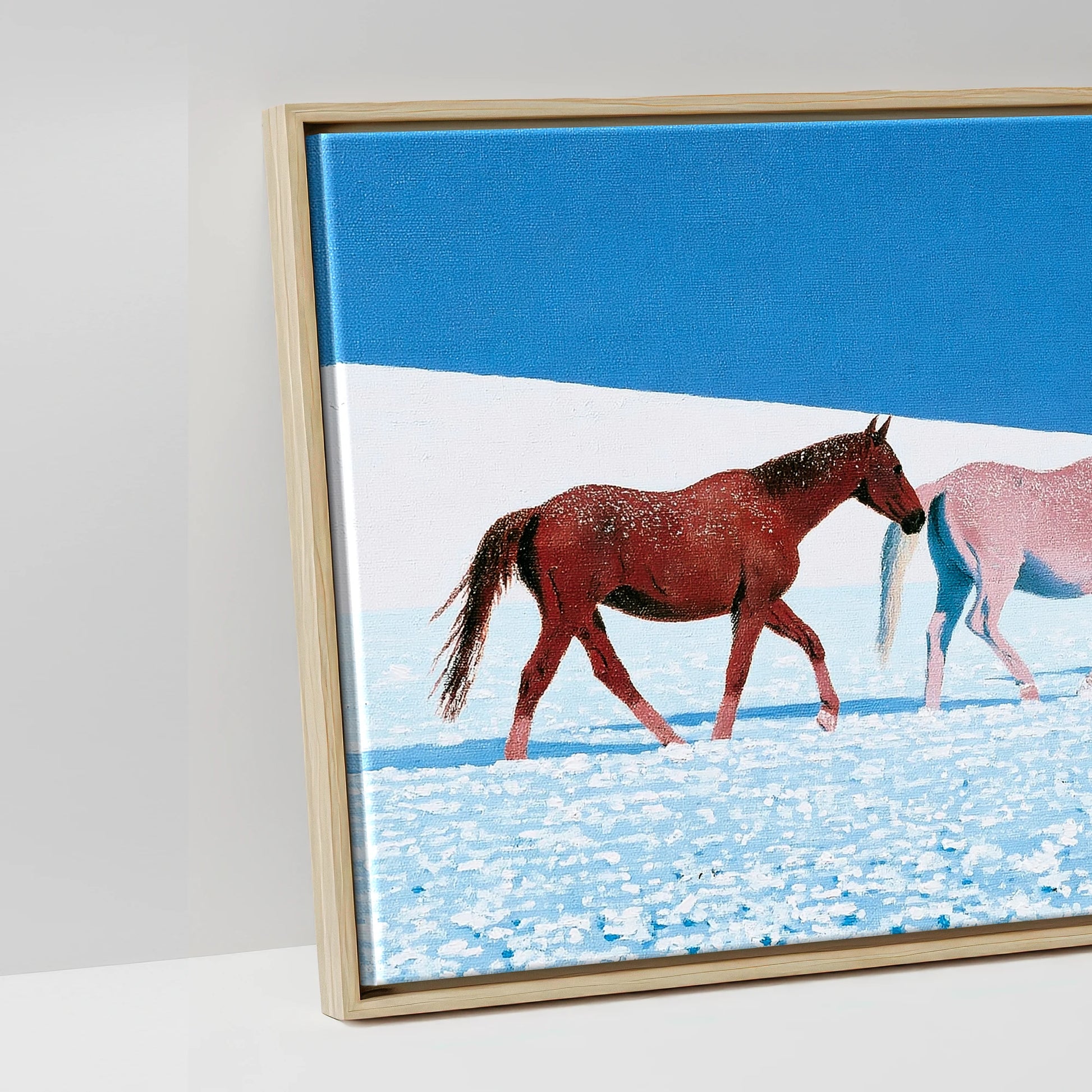 The Azure Procession - artwork detail in a natural float frame