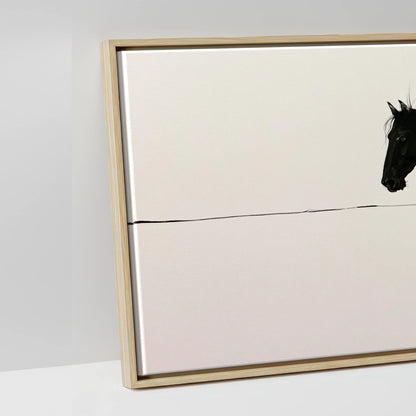 Equine Ink Horizon - artwork detail in a natural float frame