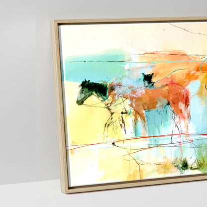 The Painted Trail - artwork detail in a natural float frame
