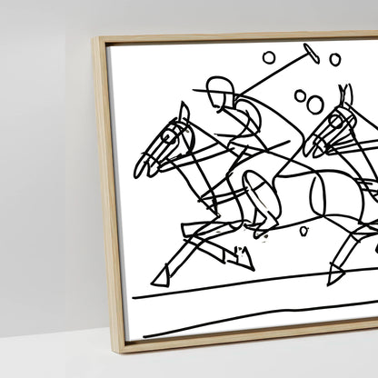 The Polo Line - artwork detail in a natural float frame