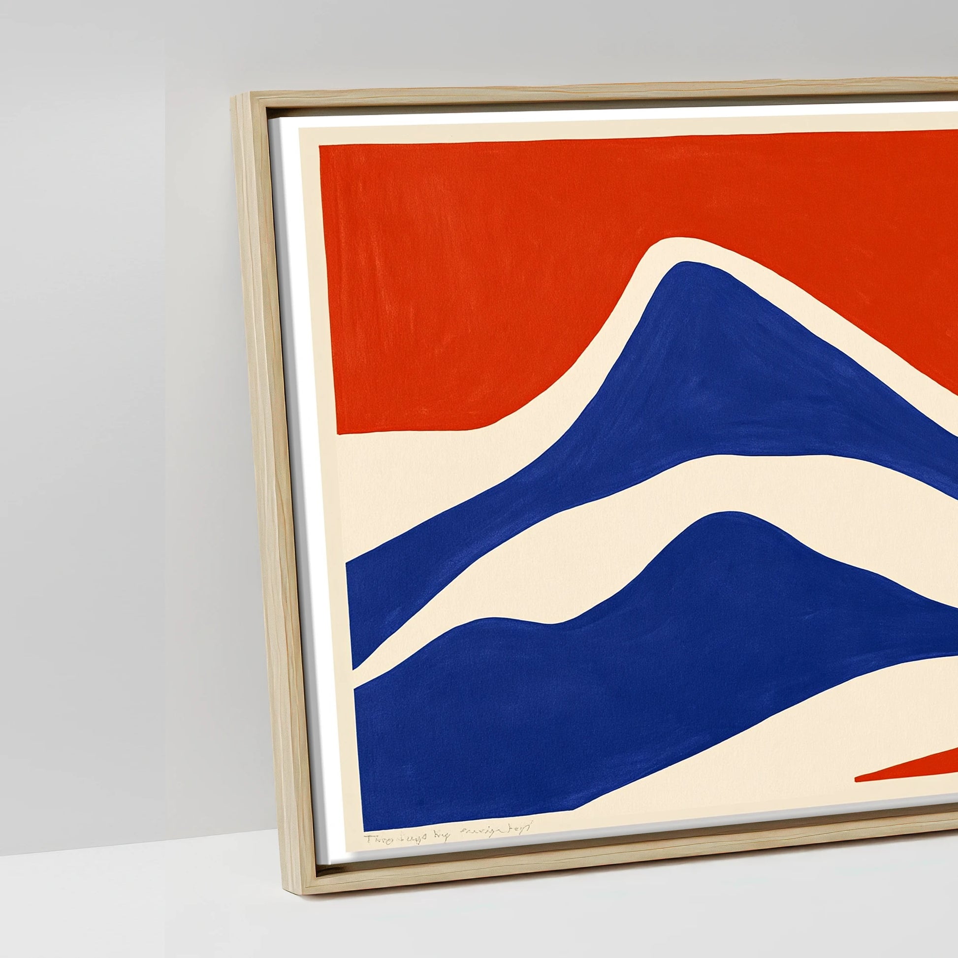 Cobalt Peaks Equine - artwork detail in a natural float frame