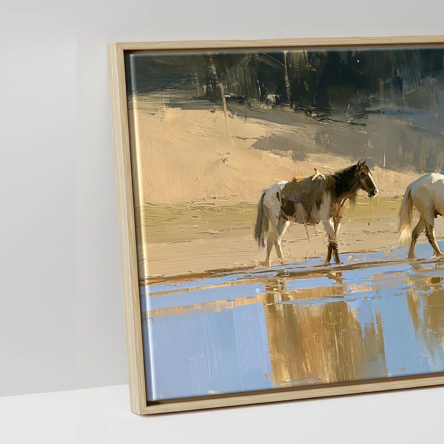 Sunlit Shallows - artwork detail in a natural float frame