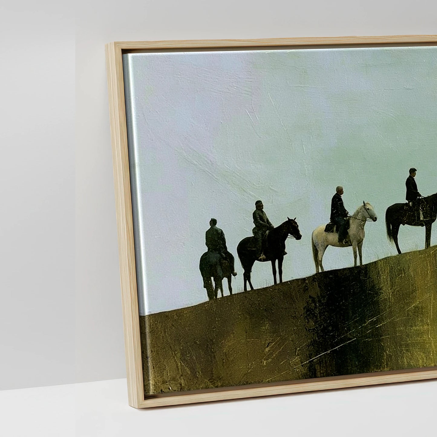 The Golden Ridge - artwork detail in a natural float frame