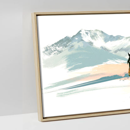 Vibrant Painted Horizons - artwork detail in a natural float frame