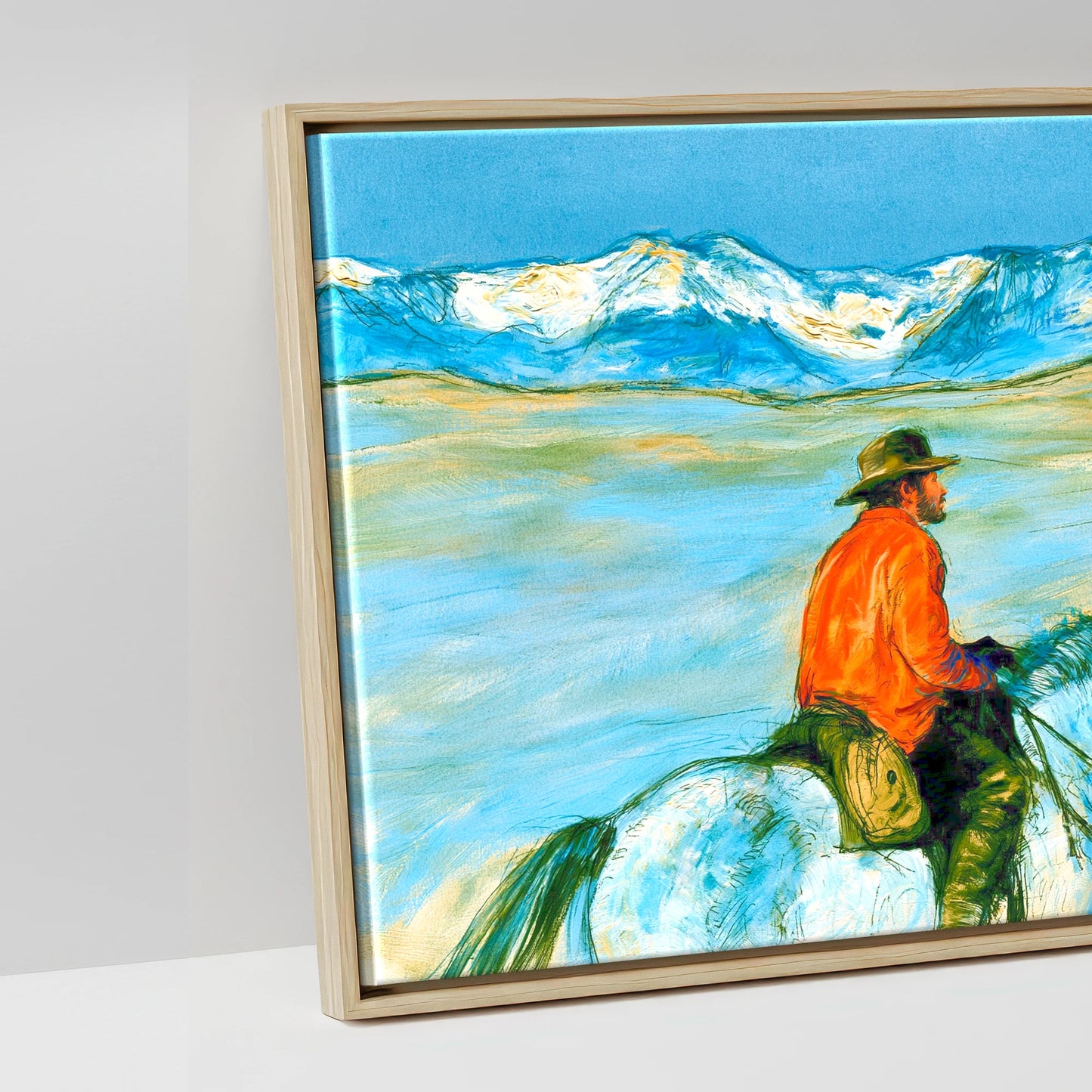 High Country Horizon - artwork detail in a natural float frame