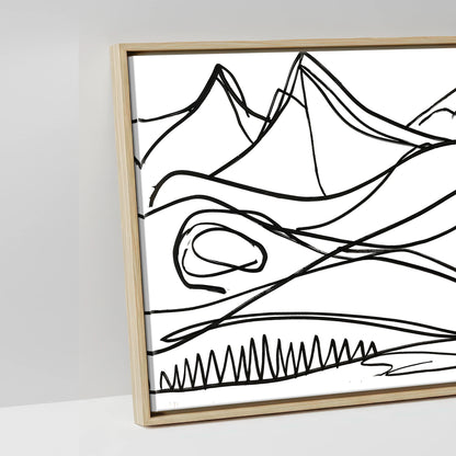 Bold Equine Contours - artwork detail in a natural float frame