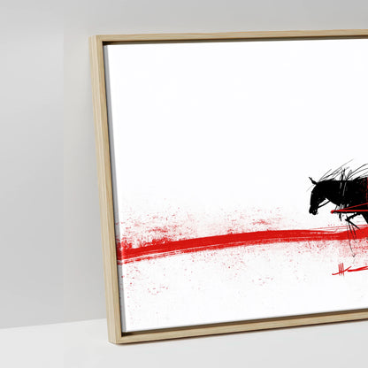 Crimson Traces - artwork detail in a natural float frame