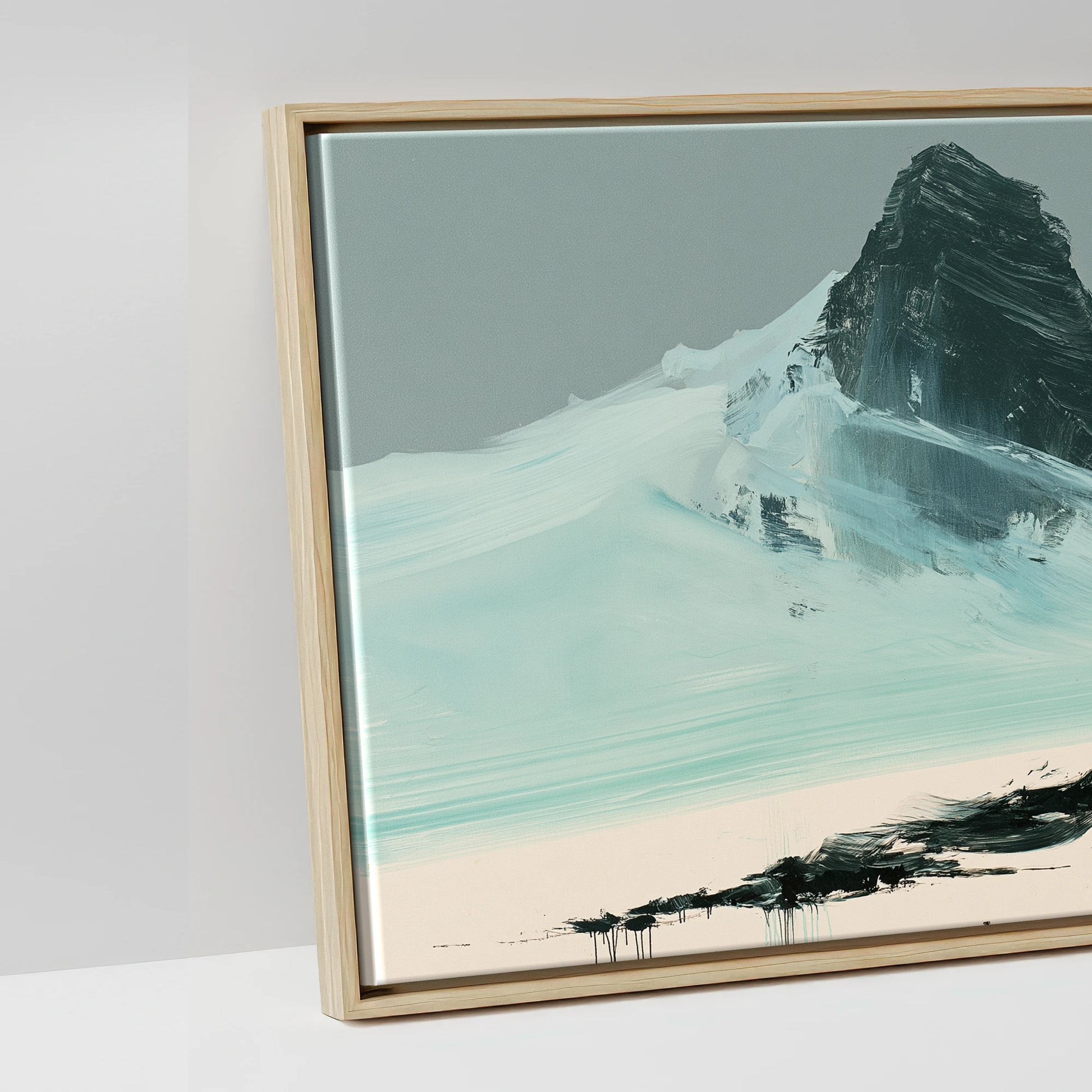 The Long Line - artwork detail in a natural float frame