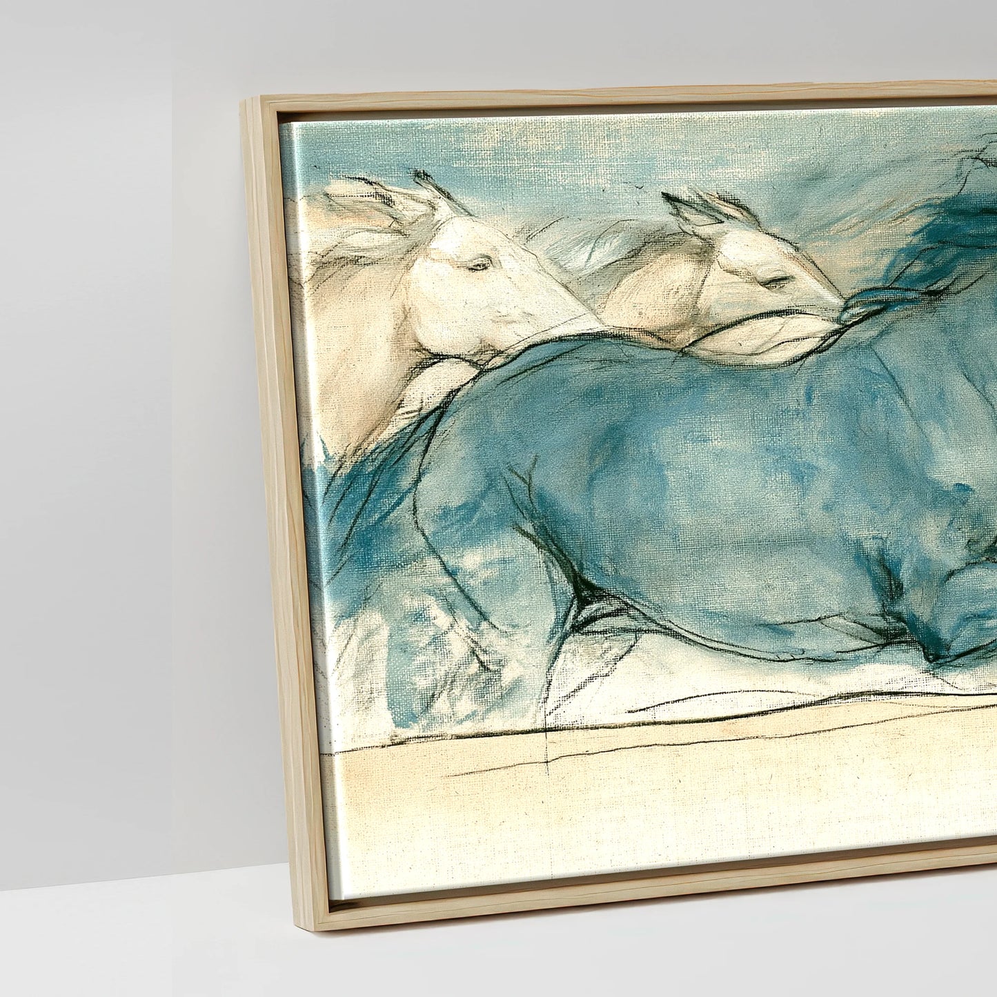 Azure Stride - artwork detail in a natural float frame