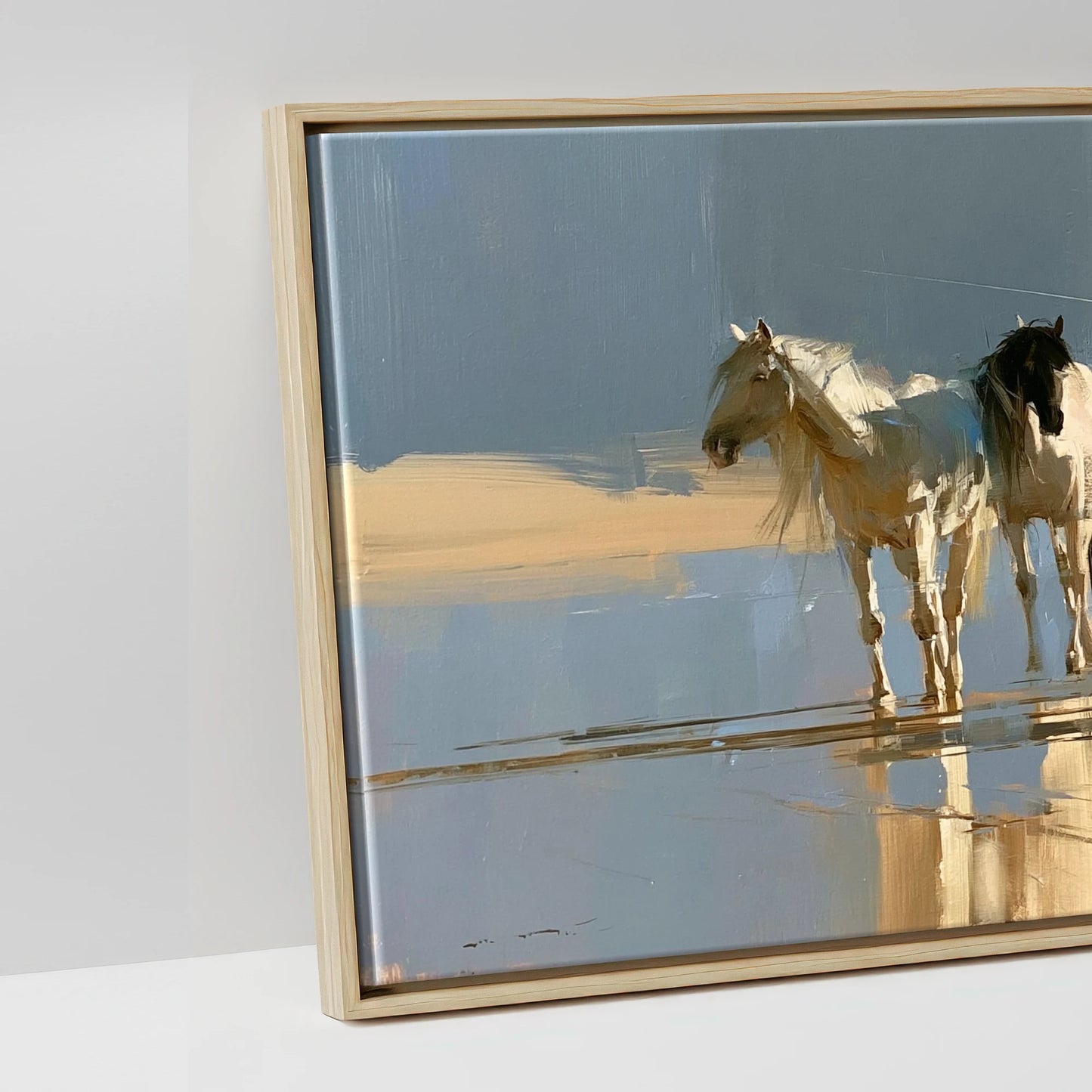 Coastal Reflections - artwork detail in a natural float frame