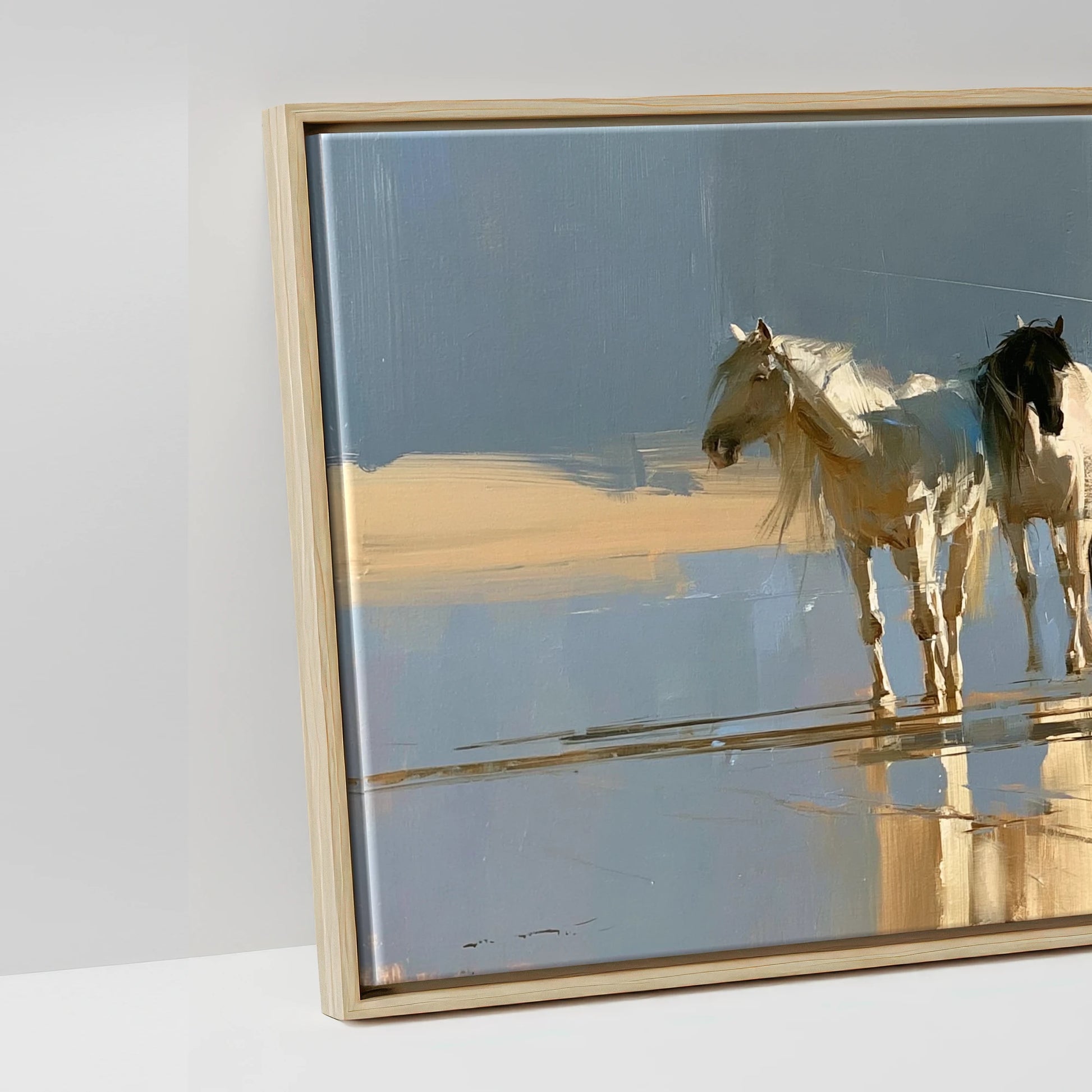 Coastal Reflections - artwork detail in a natural float frame