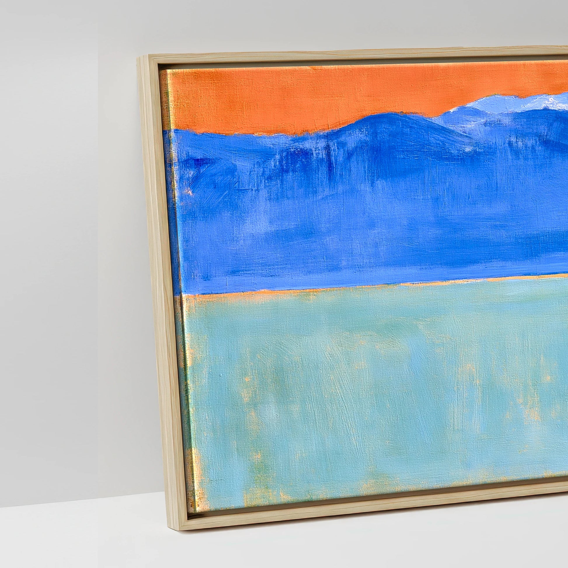 Terracotta Sky Solitude - artwork detail in a natural float frame